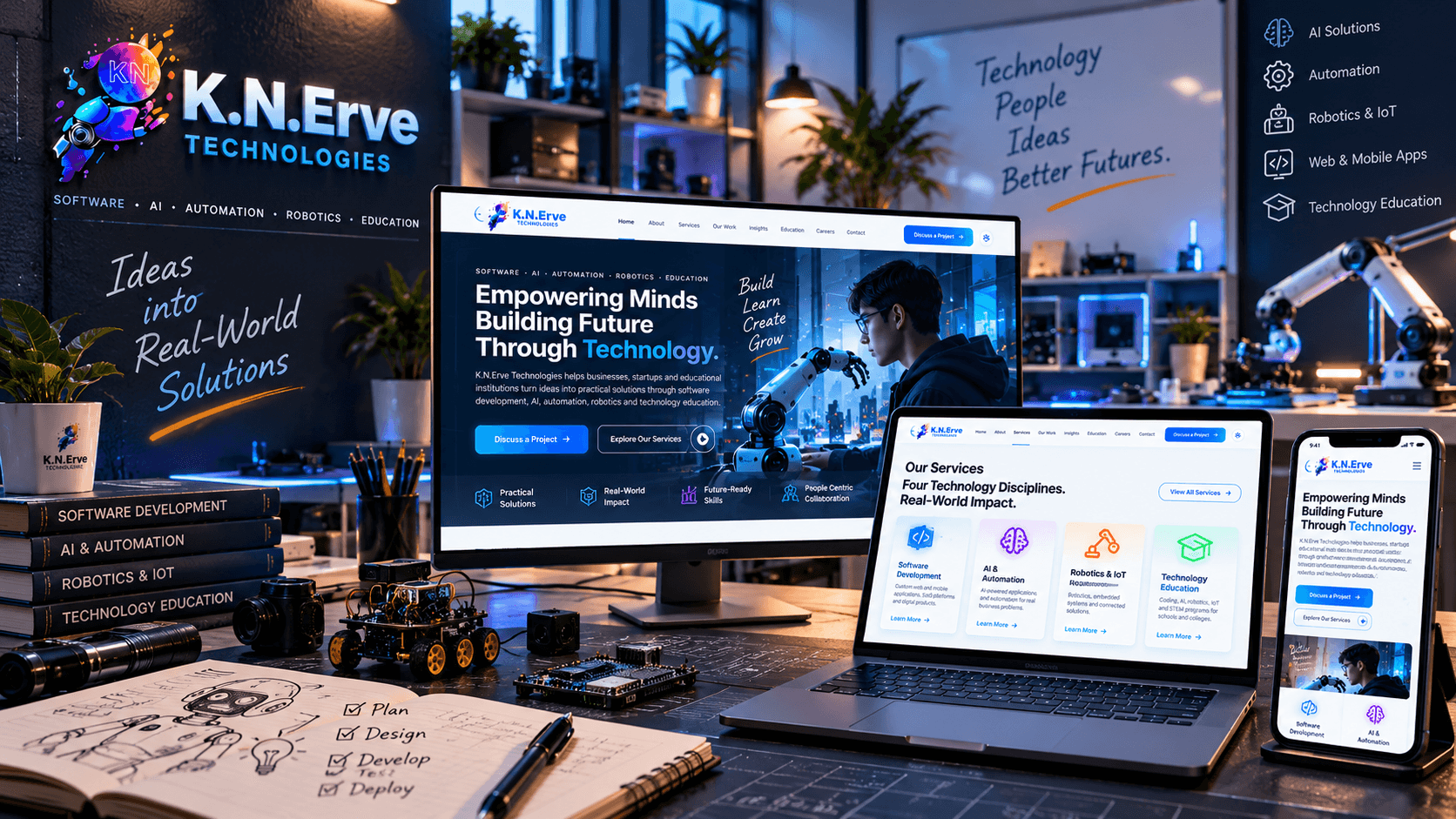 K.N.Erve Technologies - Corporate Website screenshot